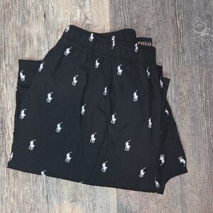Polo by Ralph Lauren Black Pajama Pants with White Logo